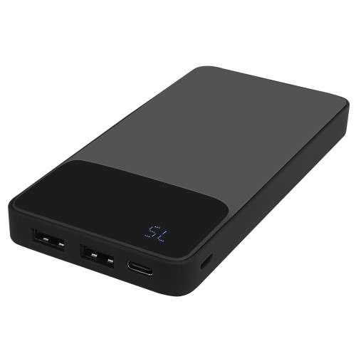 S-link P107 10000mAh PRM Type-C Input/Output 10W Siyah LCD+Gizli LED Taşınabilir Pil Şarj Cihazı Powerbank