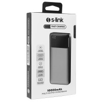 S-link P107 10000mAh PRM Type-C Input/Output 10W Siyah LCD+Gizli LED Taşınabilir Pil Şarj Cihazı Powerbank