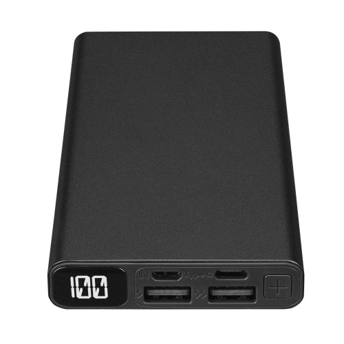 S-link IP-K27 10000mAh 2*USB+Micro+Type-C Metal Kasa Siyah LCD Ekranlı Taşınabilir Pil Şarj Cihazı