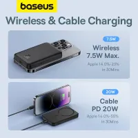 Baseus Magnetic Mini Wireless 5000mAh 20W Cluster Black 