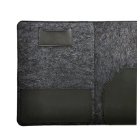 Deri Detaylı Keçe M1 MacBook Organizer Evrak Çantası Tablet Kılıfı 