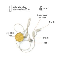 ÇOK UÇLU ŞARJ KABLOSU KL30 TYPE-C (ÇANTALI)