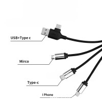 60W HIZLI SARJ ÖZELLİKLİ Işıklı Şarj Kablosu DATA TRANSFERLİ KL15 (TYPE-C GİRİŞLİ) (ÇANTALI)