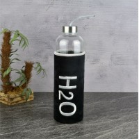 1000 ml H2o Peluş Kılıflı Cam Matara