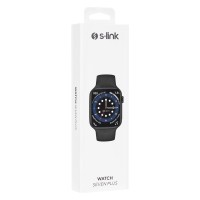 S-link WATCH SEVEN PLUS Android/IOS Smart Watch 200 mAh Kalp Atışı Sensörlü Siyah Akıllı Saat