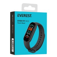 Everest EVER FIT W22 Android/IOS Smart Watch 110mAh Kalp Atışı Sensörlü Siyah Akıllı Bileklik Saat