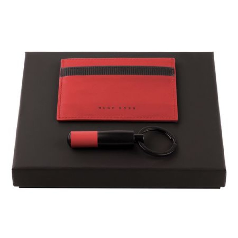 HUGO BOSS Card Holder + Key Chain Set No:1