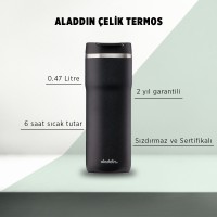 Aladdin Java Thermavac Leak-Lock™ Çelik Termos Bardak 0,47 LT - Siyah