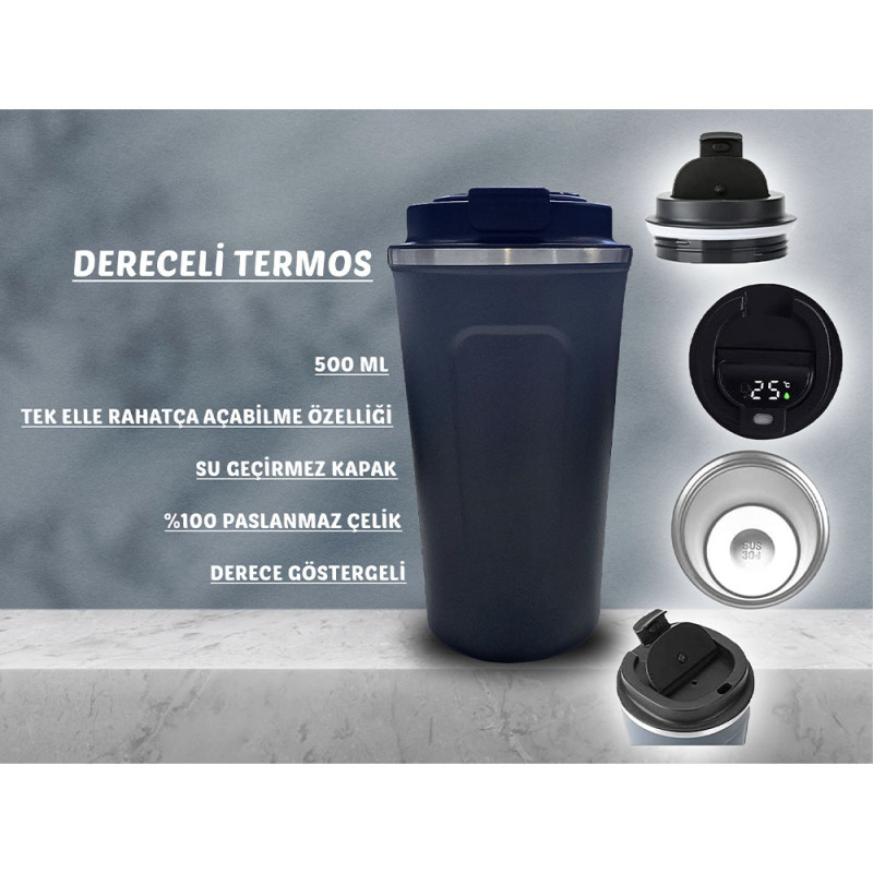 500 ML Dereceli %100 Paslanmaz Termos