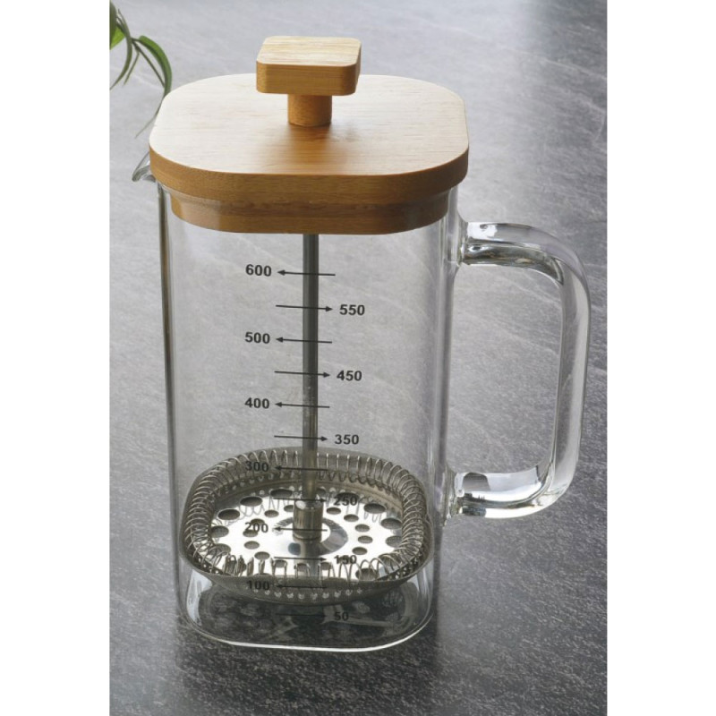 French Press 600 ml Bambu Kapaklı