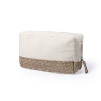 Jute + Canvas Cosmetic Bag