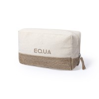 Jute + Canvas Cosmetic Bag