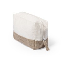 Jute + Canvas Cosmetic Bag